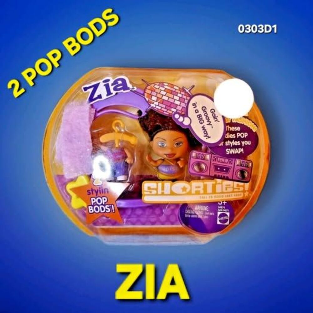 ZIA ❤️️ 2 Pop Bods! DYNAMITE DISCO 2004 ❤️️ SHORTIES! Mattel GROOVY Lil Bratz